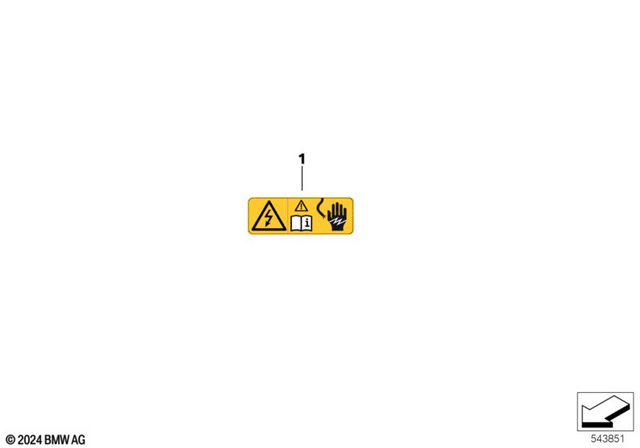 12377626091 - General Electrical System: Warning Sign, High-Volt.Battery Small -  for BMW-Motorrad Image