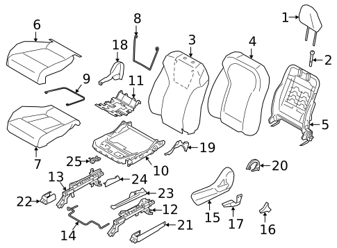 Driver Seat Components for 2021 Subaru Ascent #1