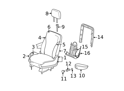 Front Seat Components for 2007 Chrysler Pacifica #0