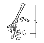 41217347313 - Body: Outer Hinge Pillar for BMW: 228i, 228i xDrive, 230i, 230i xDrive, M235i, M235i xDrive, M240i, M240i xDrive Image