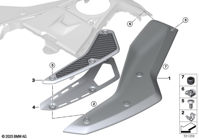 46637105730 - Frame and Mounting Parts: Tank Cover, Upper Right -  for BMW-Motorrad Image