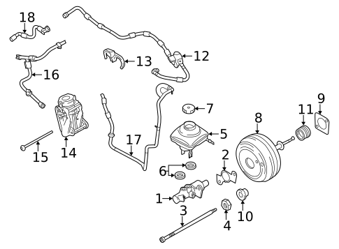 Master Cylinder - Components On Dash Panel for 2016 Porsche Panamera #1