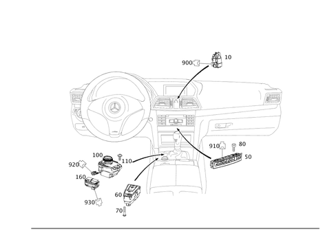 Switch in Instrument Panel and Center Console for 2015 Mercedes-Benz E550 #0