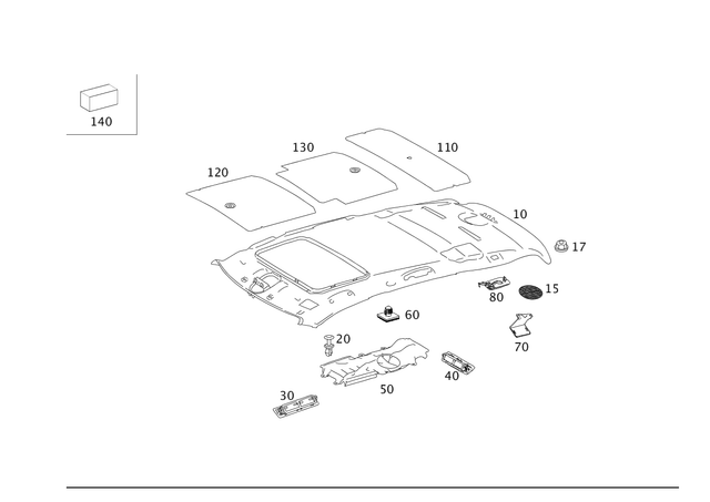 1646900950 - Covering and Lining: Trim, Roof for Mercedes-Benz: GL320, GL550 Image image