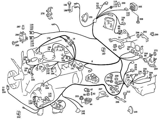 1265408106 - Electrical Equipment and Instruments: Engine Wiring Harness for Mercedes-Benz Image image