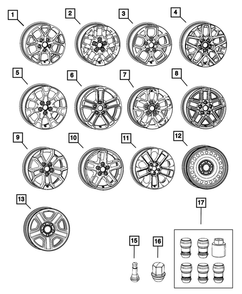 Wheels, Tires and Hardware for 2024 Jeep Gladiator #0