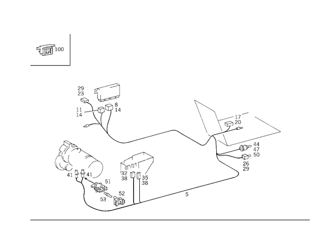 1405404208 - Electrical Equipment and Instruments: Electric Line for Mercedes-Benz: 300SD, 400SE, 400SEL, 500SEC, 500SEL, S420 Image image
