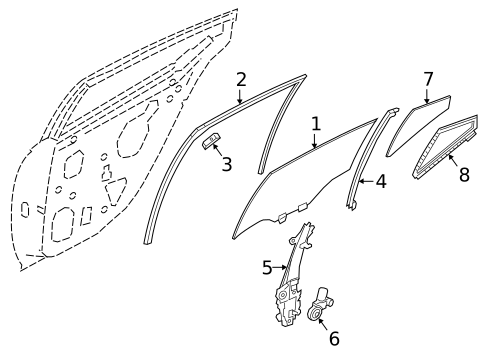 Glass - Rear Door for 2019 Nissan Altima #0