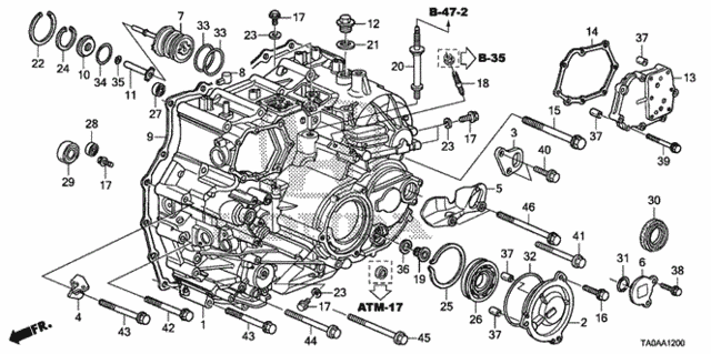 AT Transmission Case (V6) for 2012 Honda Accord #0