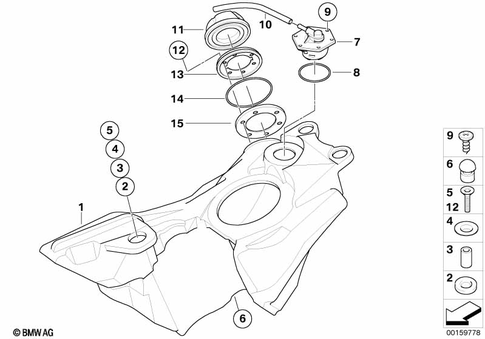 Fuel Container with Filler Pipe for 2008 BMW-Motorrad G 650 Xcountry #0
