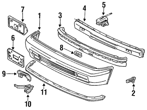 Bumper & Components - Front for 1990 Honda Accord #0