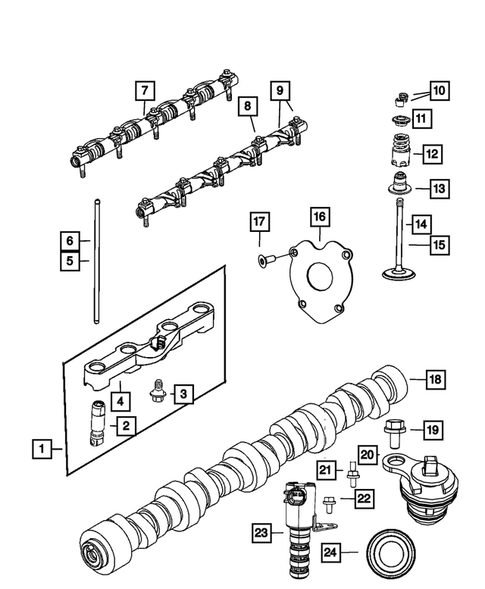 Camshaft and Valve for 2015 Dodge Challenger #0
