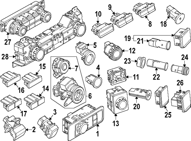 PC3Z11654AA - Electrical: Headlamp Switch for Ford: F-250 Super Duty, F-350 Super Duty, F-450 Super Duty, F-550 Super Duty Image