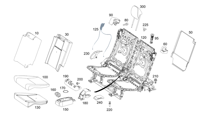 1679307900 - Folding Seat/Center Seat: Outer Cover, Backrest for Mercedes-Benz: GLE350, GLE580 Image image