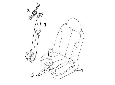 Seat Belt for 2014 Kia Sedona #0