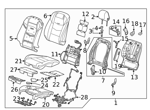 Driver Seat Components for 2014 Cadillac ELR #0