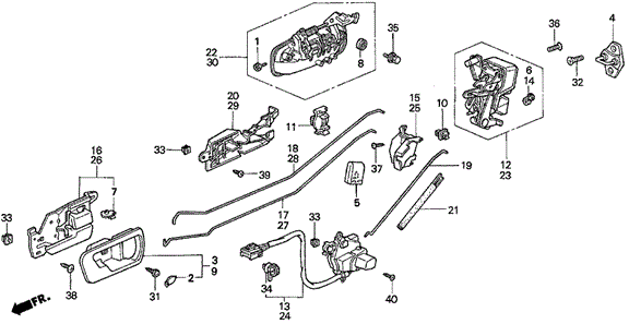 Rear Door Locks for 1998 Acura TL #0