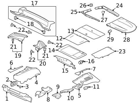 Interior Trim - Rear Body for 2020 Jaguar F-Type #1