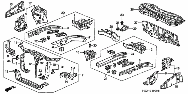 Front Bulkhead for 2000 Honda Odyssey #0