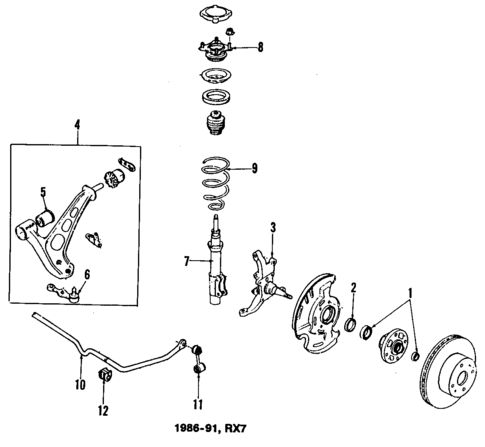 Front Suspension for 1991 Mazda RX-7 #1