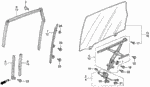 72237SM4003 - Body/Air Conditioning: CLIP, FR. DOOR GLASS GUIDE for Honda Image