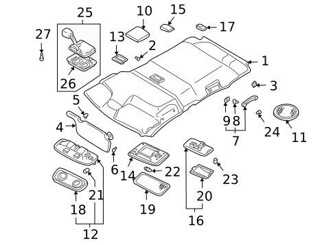 Interior Trim - Roof for 2003 Suzuki Grand Vitara #0