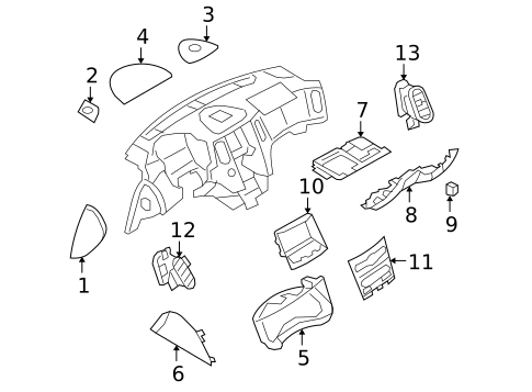 Instrument Panel Components for 2009 INFINITI EX35 #0