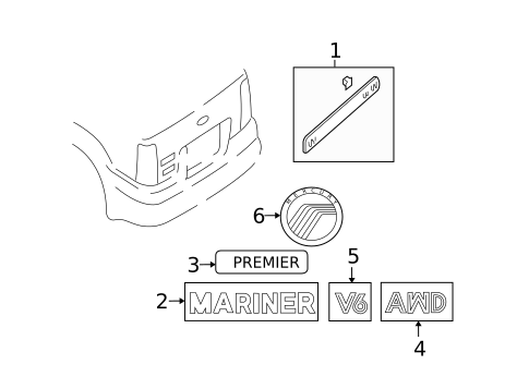 Exterior Trim - Lift Gate for 2007 Mercury Mariner #0