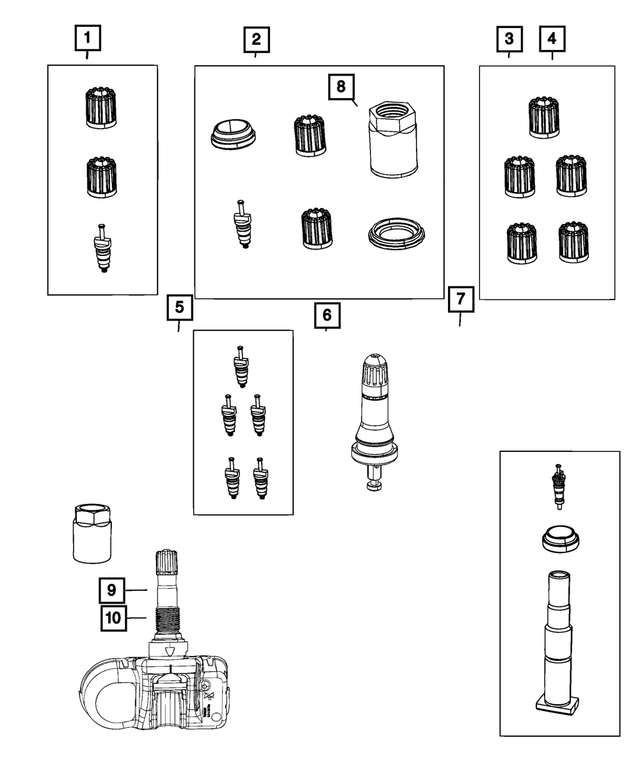 68406534AA - Wheels: Tire Pressure Sensor Kit for Mopar Image