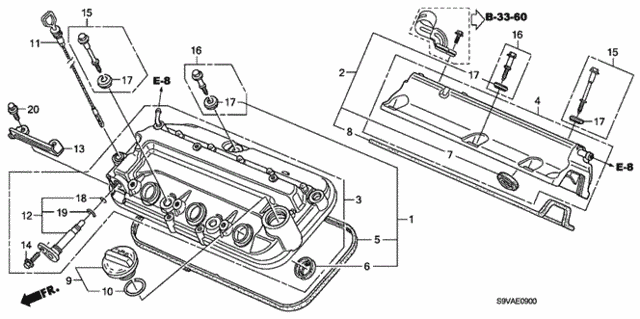 Cylinder Head Cover (2WD) for 2008 Honda Pilot #0