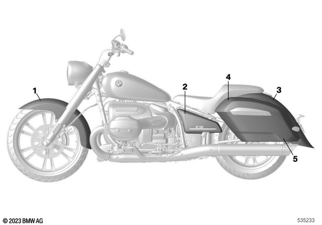 46635A6BE90 - Body Equipment: Cover, Front Wheel - Mineralgrey met for BMW-Motorrad Image