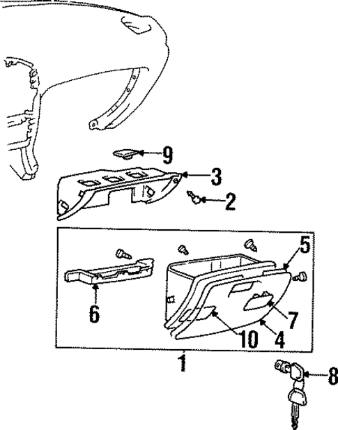 Glove Box for 2001 Hyundai Tiburon #0