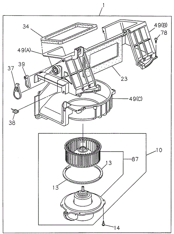 Heater Blower (TO:9908) for 2002 Honda Passport #0
