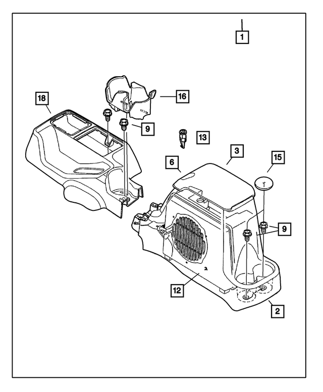 5HE62RK5AG - Mopar Accessories - Component Parts: Floor Console for Mopar Image