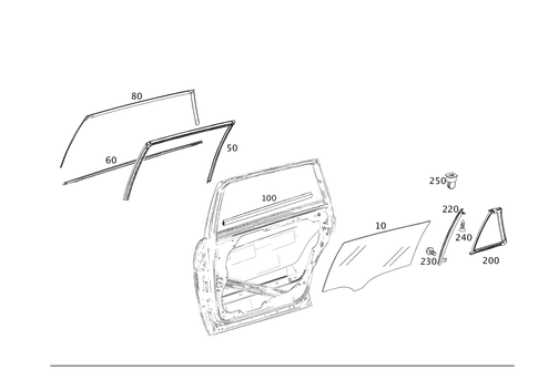 Rear Door Windows for 2006 Mercedes-Benz R500 #0