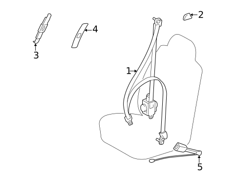 Front Seat Belts for 2000 Toyota Camry #0