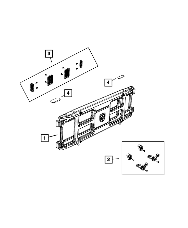 « 68061347AA – Body Sheet Metal Except Doors : Cloison De Plateau De Camion Trousse De Verrouillage De Poignee pour Mopar Image »