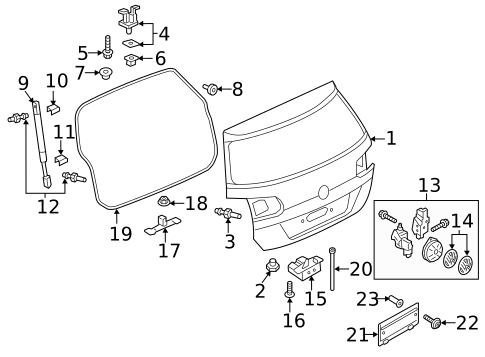Gate & Hardware for 2019 Volkswagen Golf Alltrack #0