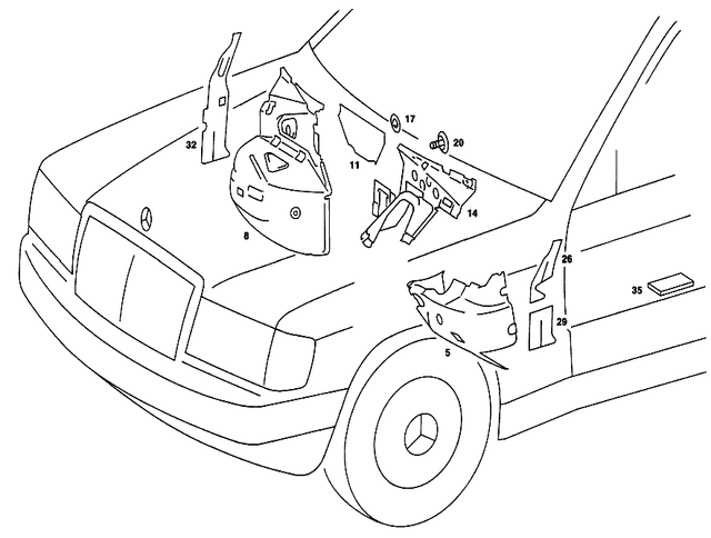 2016823928 - Panelling: Insulation for Mercedes-Benz: 190, 190D, 190E Image image