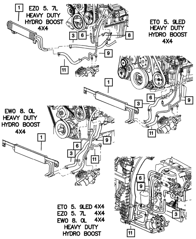 52122339AC - Steering: Power Steering Pressure Hose for Mopar Image image