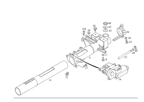 Steering Column Jacket Tube and Steering Shaft, Electrically Adjustable for 1993 Mercedes-Benz 300TE #2