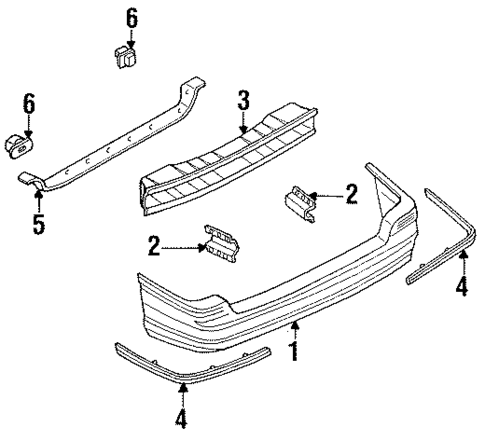 Bumper & Components - Rear for 1996 Ford Escort #0