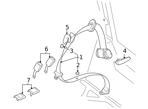Rear Seat Belts for 2001 Audi Allroad Quattro #1