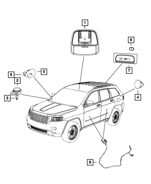 Lamps-Interior and Exterior for 2011 Jeep Grand Cherokee #2