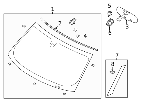 Glass - Windshield for 2014 Ford Flex #0