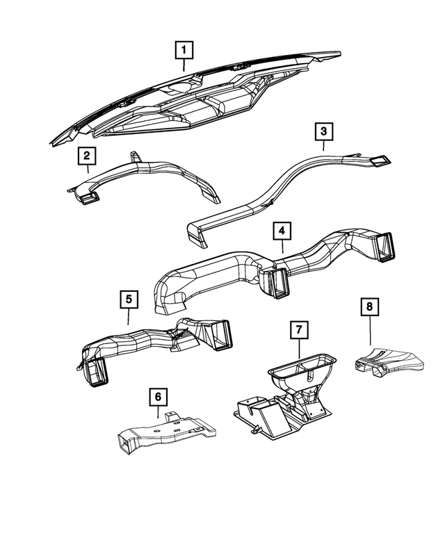 68050665AA - Air Conditioners and Heaters: Demister Duct for Mopar Image
