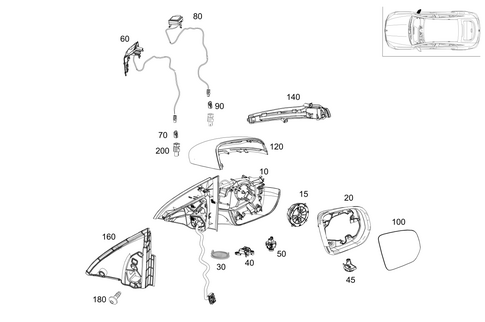 Outside Rear View Mirror, on the Right for 2025 Mercedes-Benz GLE450 #0