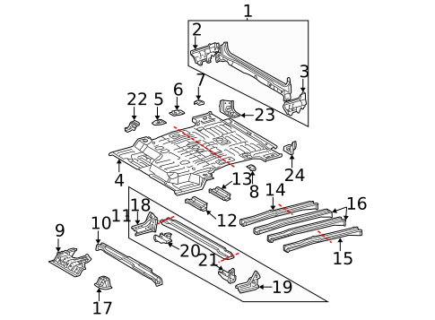 Rear Floor & Rails for 2006 Toyota Sequoia #0