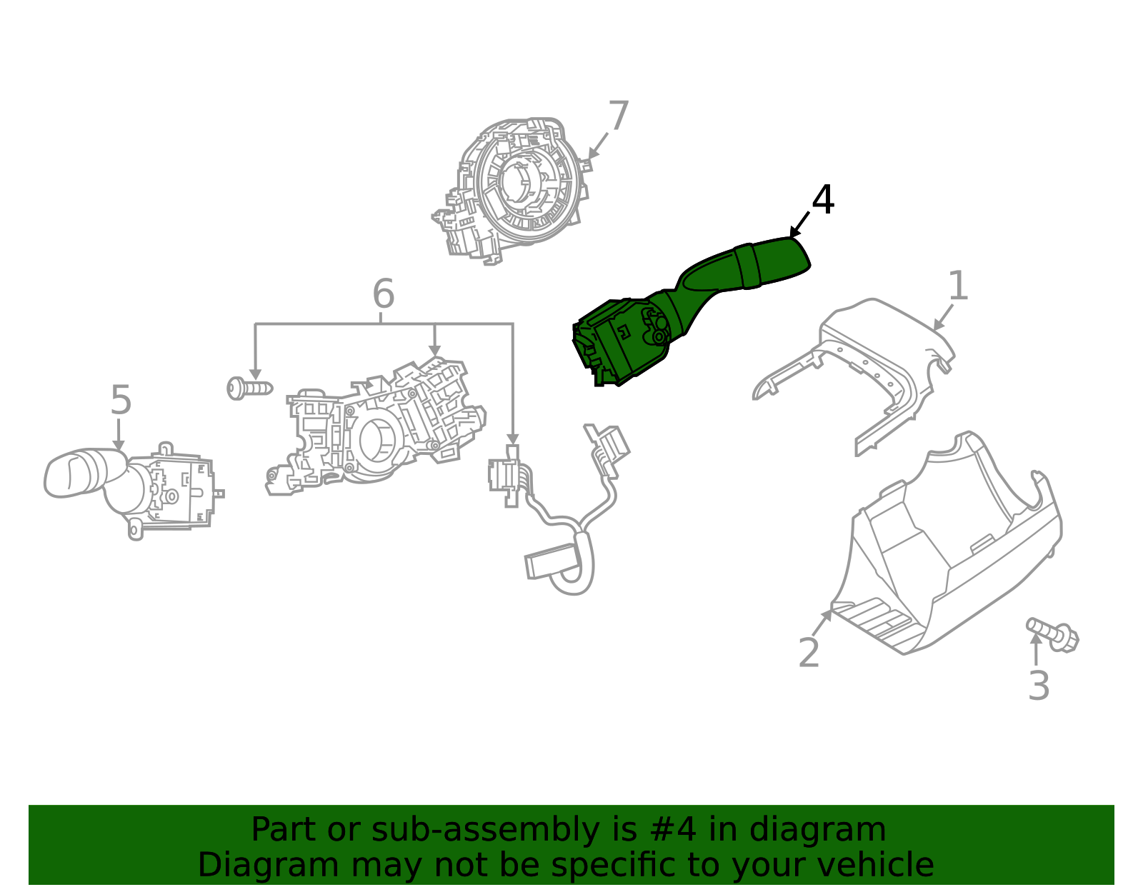 84652-0R100 - Wiper Switch - 2019-2026 Toyota | OEM Genuine Toyota Parts