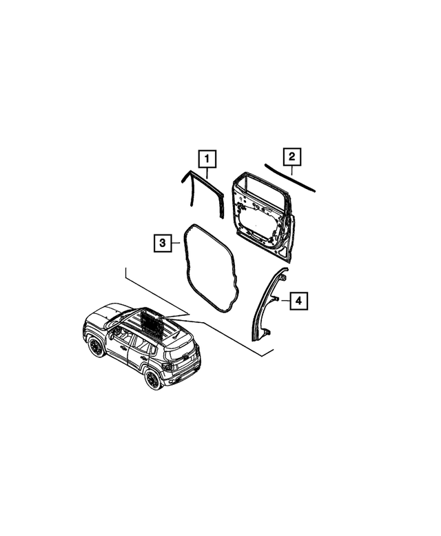 68417437AA - Doors, Door Mirrors and Related Parts: Front Door Flush Glass Weatherstrip, Right for Mopar Image